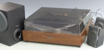 Pioneer record player/turntable with a Creative Labs speaker system