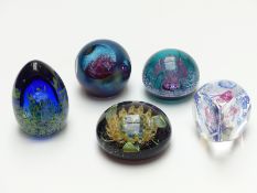 Five limited edition Caithness glass paperweights, Fairy Tales, Delilah, Astral Celebration,