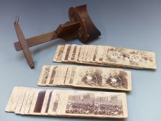 A quantity of stereoscopic cards including Fleet Review 1897, Forth Bridge, 1897 Royal