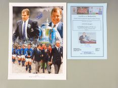 Joe Royal signed photo montage Everton FC Managing 'The Toffees' to 1995 FA Cup Victory, 41 x