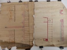 Two architect's drawings of mills, one titled Boron Products Co. Ltd. Inchbrook, Stroud and