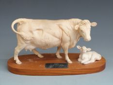 Beswick Charolais and Calf from the Connoisseur Collection, H18cm