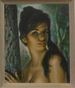 Three retro/kitsch prints including J H Lynch 'Tina' 57 x 47cm and two others in retro gilt frames