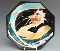 Black Ryden signed Emma Bossons limited edition 9/250 octagonal charger decorated in the Sea Serpent