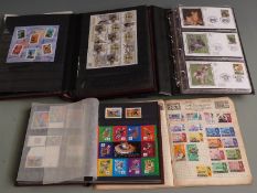 Three stockbooks and a ring binder of French stamps, covers and loose stamps and three albums of all