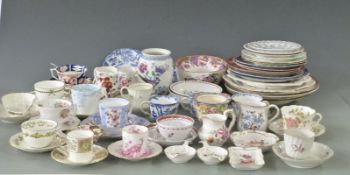 A collection of 18thC and 19thC teaware including a good variety of Royal Crown Derby, Worcester,