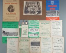 Various sporting interest programmes and ephemera to include Bristol City F.C v Nice circa 1950's,