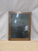 A shallow velvet lined glazed bijouterie cabinet, 66 x 51 x 3.5cm