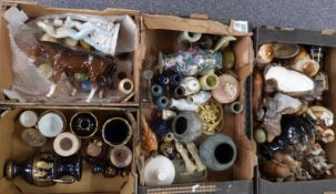 Large collection of ceramics including John Beswick pheasant, cloisonné vases and eggs, Aynsley