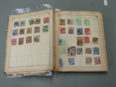Lincoln stamp album and contents together with loose stamps in packets with early issues including