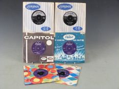 Gene Vincent - six singles on Capitol and London, 45-CL15009, 15215, 15264, CL15307, HLH10079 and