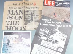 Jim Irwin (moon landing astronaut) signed photograph, Meet the Man from the Moon poster, Daily