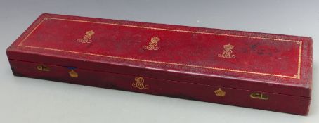 Edward VII tooled leather cased grant of arms granted to Walter Martin Musgrave of Bolton le