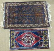 Two small rugs, one 100cm x 50cm, the other 125cm x 80cm