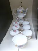 Shelley tea set decorated in the Hedgerow pattern
