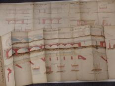 Three Victorian Shortlands and Nunhead Railway civil engineering or architect's drawings of the
