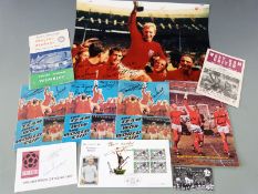 Ten items of Geoff Hurst and Martin Peters signed memorabilia including 30 x 45cm photo, England v