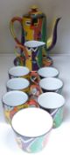 Art Deco patterned coffee set, similar to Jazz pattern