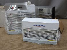 Three electric insect killers including Exocutor X2 and Insect-a-clear, all boxed