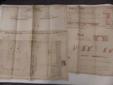 Five Victorian Shortlands and Nunhead Railway civil engineering or architect's drawings including