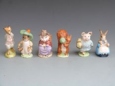 Five Royal Albert Beatrix Potter figures, with boxes