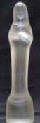 Leerdam frosted glass figure of The Madonna and Child designed by Stef Uiterwaal, 24cm tall.