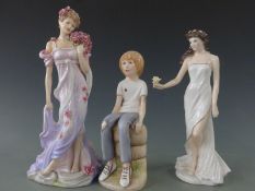Royal Worcester figurine A New Dawn, Wendy Ann White figurine (ex Worcester painter) and a Spode