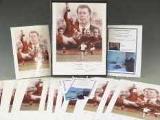 Six Stephen Doig Hero of 66 prints signed by Geoff Hurst together with 20 other copies of the print,