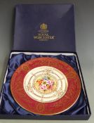 Royal Worcester cabinet plate hand decorated with flowers, signed Freeman, diameter 28cm