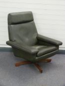 Retro leatherette swivel armchair