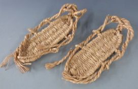 Pair of Waraji Japanese Samurai shoes, L28cm