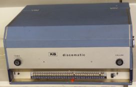 KB Discomatic c1960's portable jukebox with facility to hold forty single vinyl records. Jukeboxes