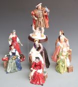 Royal Doulton Henry VIII and his six wives, Henry boxed, tallest 25cm