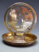 Art Deco Coupe de Figaro Morfontaine golfing trophy by Keller dated 1935, with period central