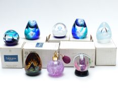 Seven Caithness glass paperweights including two Polar Ice Flow, Tablets From The Mount,