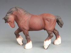 Royal Doulton Large Action Shire in matt, H21cm
