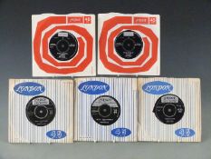 London - 22 singles including Ann Peebles (HLU 10361 and 10346), most in company sleeves,