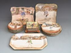 Twenty one Royal Doulton Dickens Series Ware plates and bowls, largest 21 x 21cm