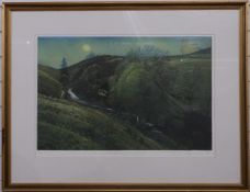 Piers Browne signed limited edition (36/75) etching 'Evening: Bardale Beck, Raydale', 48 x 70cm