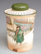 Royal Doulton Dickens Series Ware tobacco jar and cover, H14cm