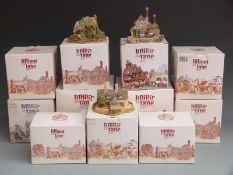 Eleven Lilliput Lane cottages, in boxes