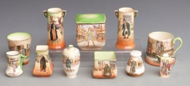 Collection of Royal Dickens Series Ware ceramics, including a rare miniature coffee/tea pot 6cm,