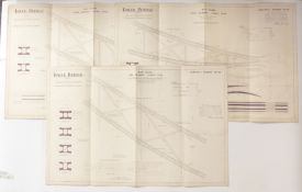 Tower Bridge, London, three Victorian architect's or civil engineering drawings depicting the main