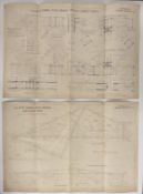 Two Victorian civil engineering drawings of the Callander and Oban Railway Connel Ferry bridge, each