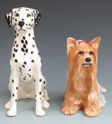 Beswick Fireside Dalmatian and Yorkshire Terrier, tallest 34.5cm