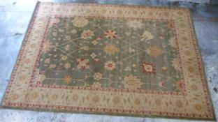 Ziegler rug with green and beige ground, 338x238cm