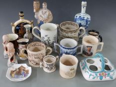 Victorian and later ceramics including transfer printed tankards with chinoiserie decoration, 1877