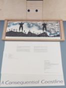 A Consequential Coastline fold out printed map compiled by 22 cartographers, in purpose built wooden