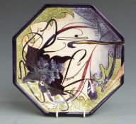 Black Ryden limited edition 161/250 octagonal charger decorated in the Selenagor pattern, boxed,