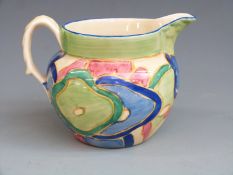 Clarice Cliff for Wilkinson Pottery Bizarre jug in the Fantastque pattern, H9cm
